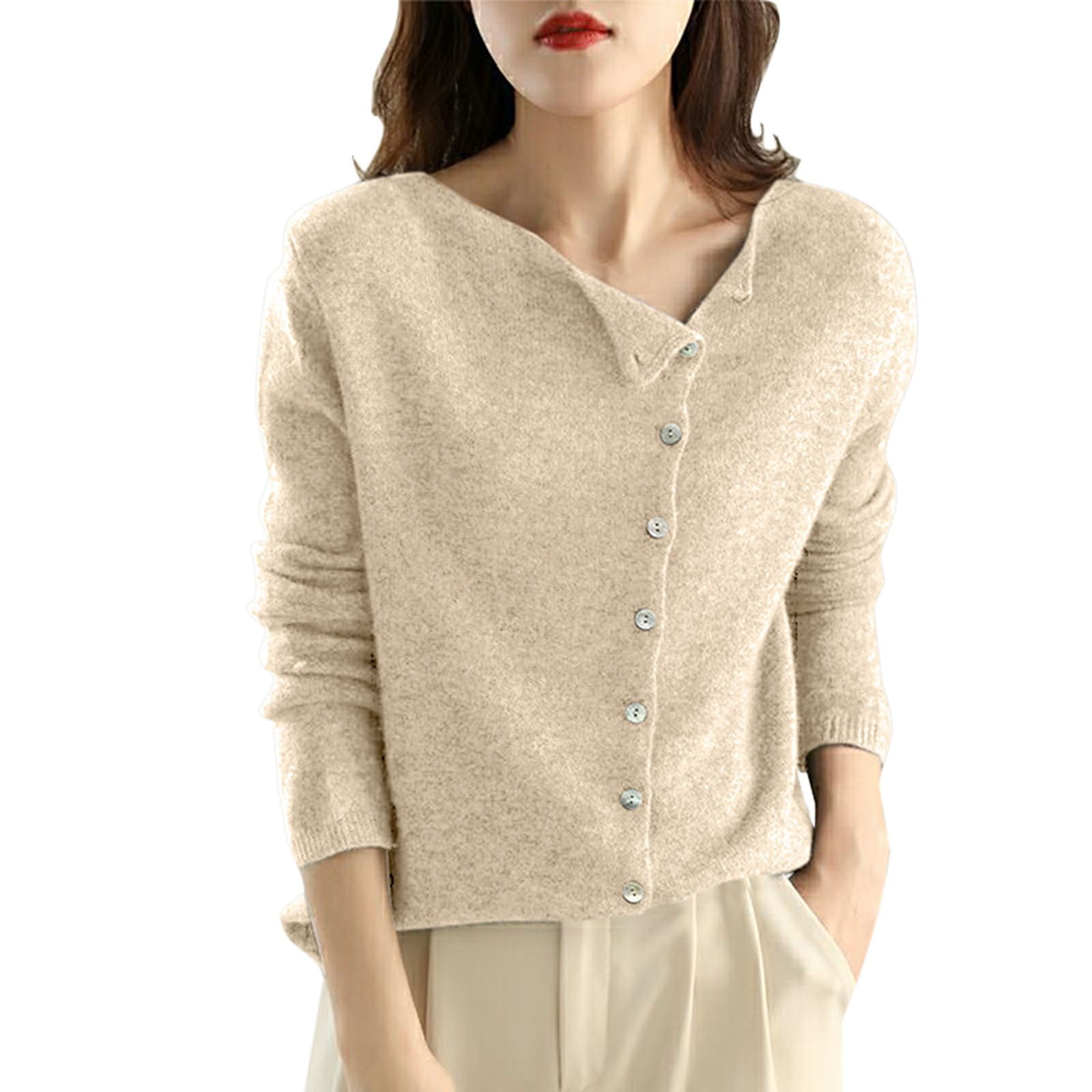 Button-Front Long Sleeve Cardigan