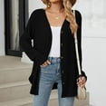 thumbnail image 1 of Women Cardigan Sweater Clearance Long Sleeve Breathable Sweater Fall 2024 Solid Button Down Cardigan Black XXL, 1 of 3