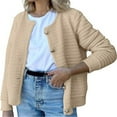 thumbnail image 1 of Womens Cardigans Lightweight Crew Neck Button Up Cardigan Short Sweater Jacket With Pockets Cardigan Sweaters for Women, 1 of 6