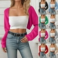 thumbnail image 1 of Womens Cardigans Lightweight Cropped Open Front Long Sleeve Bolero Solid Knit Sweater Short Shawl Casual Loose Women Shrugs White M, 1 of 6