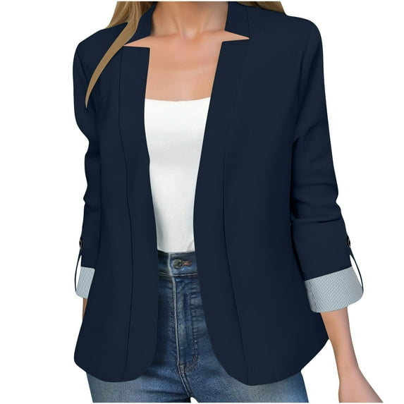 Womens Cardigans Plus Size Long-sleeved Blazer Buttonable Sleeves Solid Color Casual Cardigan Jacket Coat Outerwear,Cardigans for Women