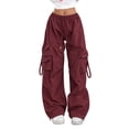 thumbnail image 1 of Womens Cargo Pants Elastic Wide Leg Baggy Pants Workout Sweatpants High Waisted Stretchy Casual Hiking Joggers 3XL, 1 of 4