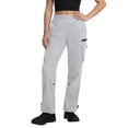 thumbnail image 1 of Womens Cargo Pants Multi Pockets Elastic High Waisted Adjustable-Bottom Straight Leg Light Quick Dry Sweatpants (XL, Gray), 1 of 8
