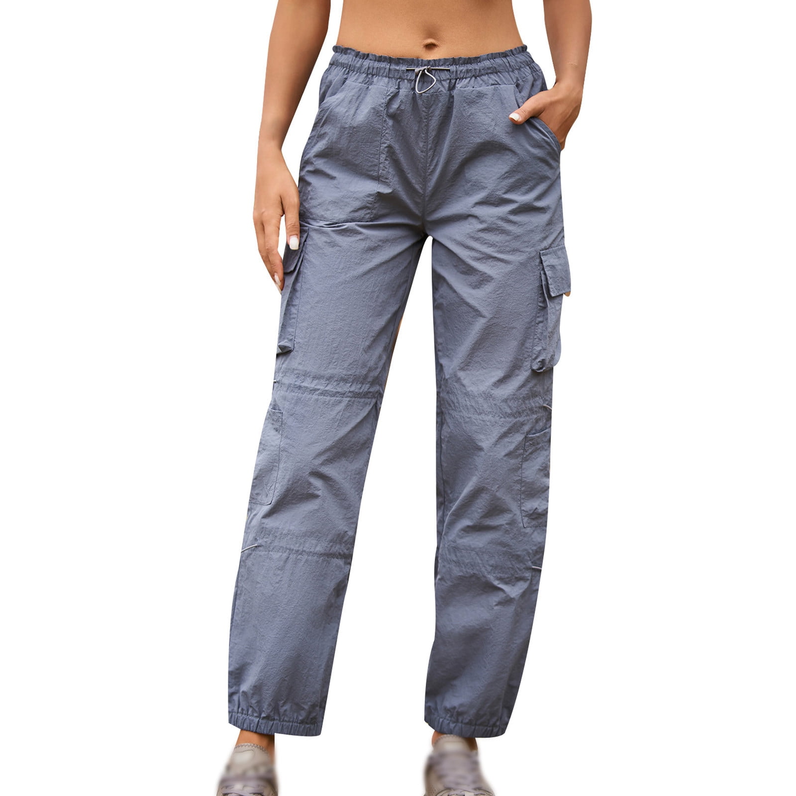  Womens Drawstring Cargo Pants Casual Tiktok Fleece