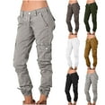 thumbnail image 1 of Womens Cargo Pants Plus Size Casual Cargo Pants Hippie Punk Trousers Streetwear Jogger with Pocket Loose Long Pants on Clearance, 1 of 6