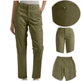 thumbnail image 1 of Womens Cargo Pants Stretch Cotton Zip Button Closure Outdoor Hiking Casual Dress Work Long Trouser with Pockets (2XL, Army Green), 1 of 8