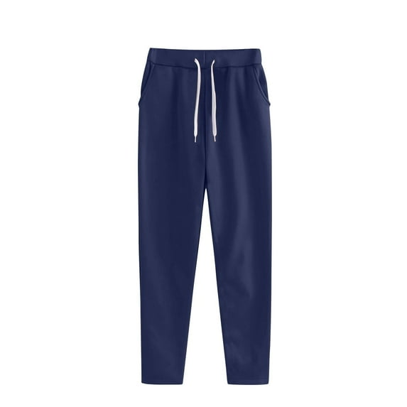Womens Cargo Pants Stretch New Womens Sweatpants Loose Fitted Elastic Waisted Drawstring Lounge Pants Workout Athletic Joggers with Pockets Navy XL