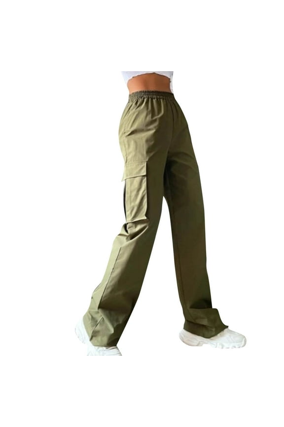 Womens Cargo Pants With Pockets Outdoor Casual Loose Trousers Work Pants Hight Waist Straight Leg Baggy Y2K Pants Relaxed Jogger With Pocket