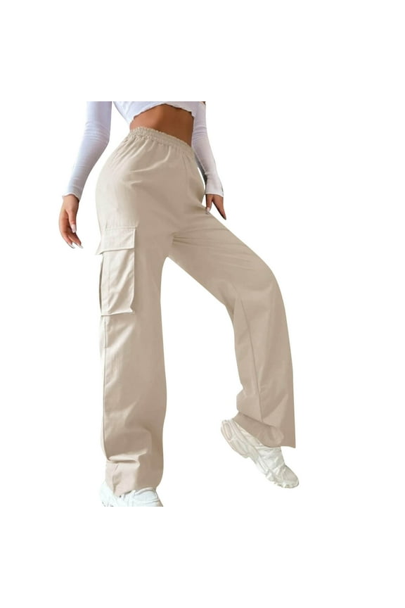 Womens Cargo Pants With Pockets Outdoor Casual Loose Trousers Work Pants Hight Waist Straight Leg Baggy Y2K Pants Relaxed Jogger With Pocket