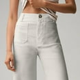thumbnail image 1 of Womens Cargo Pants Women Baggy Wide Leg High Waist Casual Pants Stretch Pants Women Fashion Solid Color Elastic Long Pants Leisure Trousers White2 S, 1 of 6