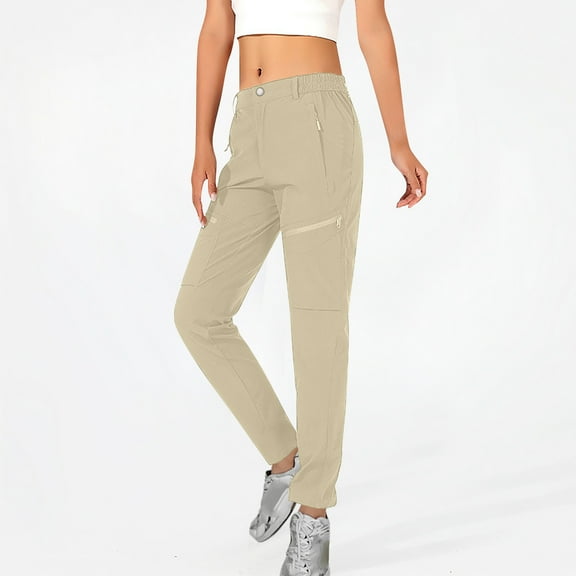 Womens Cargo Pants with Pockets Lightweight Hiking Pants Workout Running Pants for Travel Casual Athletic and Outdoor