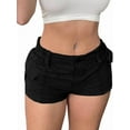 thumbnail image 1 of Womens Cargo Shorts Elastic Shorts Y2k Slim Fit Cargo Shorts for Harajuku Streetwear Black L, 1 of 3