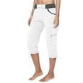 thumbnail image 1 of Womens Cargo Shorts Thin Breathable Capris Solid Color Summer Beach Shorts, 1 of 7