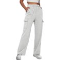 thumbnail image 1 of Womens Cargo Sweatpants Casual Baggy Fleece High Waisted Joggers Pants, 1 of 6