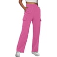 thumbnail image 1 of Womens Cargo Sweatpants Casual Baggy Fleece High Waisted Joggers Pants, 1 of 6