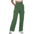 thumbnail image 1 of Womens Cargo Sweatpants Casual Baggy Fleece High Waisted Joggers Pants, 1 of 6
