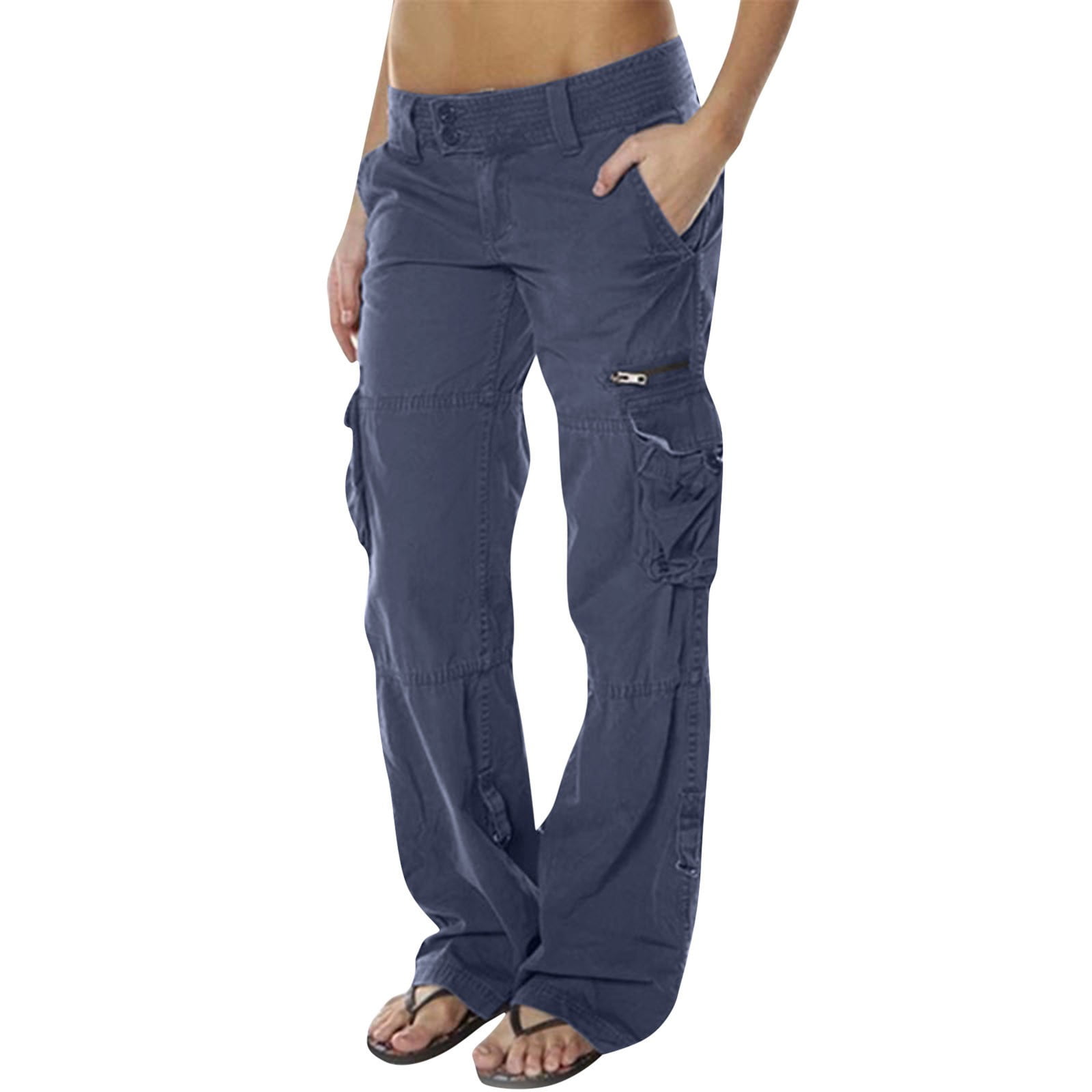 Womens Cargo Women's Casual Pants High Waist Self Tie Pants Pants With ...