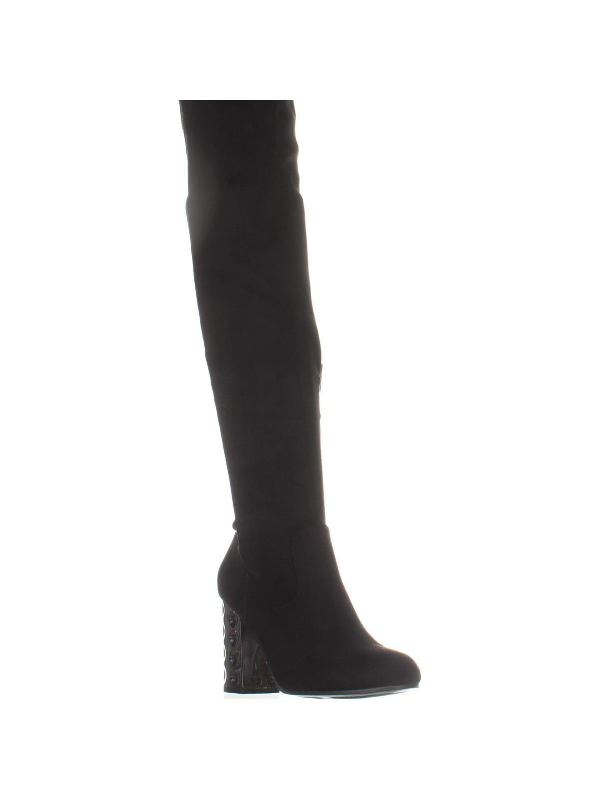 Womens Carlos By Carlos Santana Quantum Wide Calf Over The Knee Boots Black Walmart