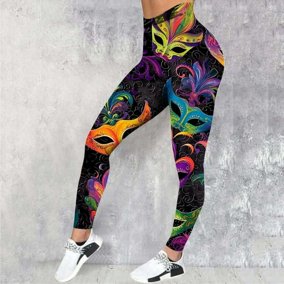 Womens Carnival Colorful Printing Feather Casual Tight Lifting Leggings Pants Extra Long Leggings for Tall Women Thick Leggings for Women Teacher Skirt Work Leggings for Women plus Size Gothic