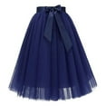 thumbnail image 1 of Womens Carnival Knee Length Skirts 6 Layered Wedding Party Homecoming Tutu Dress Blue Skirt L, 1 of 2