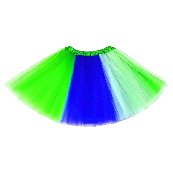 Womens Carnival Midi Skirts Elegant Ballet Style Wrap Around Asymmetrical Flowy Fit Green Skirt S