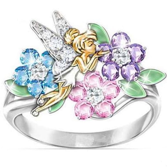 Womens Cartoon Doll Ring Electroplated Silver Finish Alloy Ring Exquisite Design Fashionable Ring High Quality