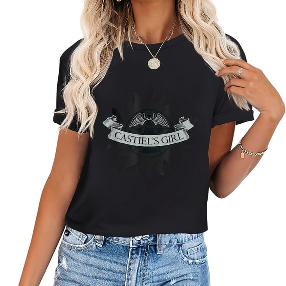 Womens Castiel'S Girl Spn T-Shirt Black