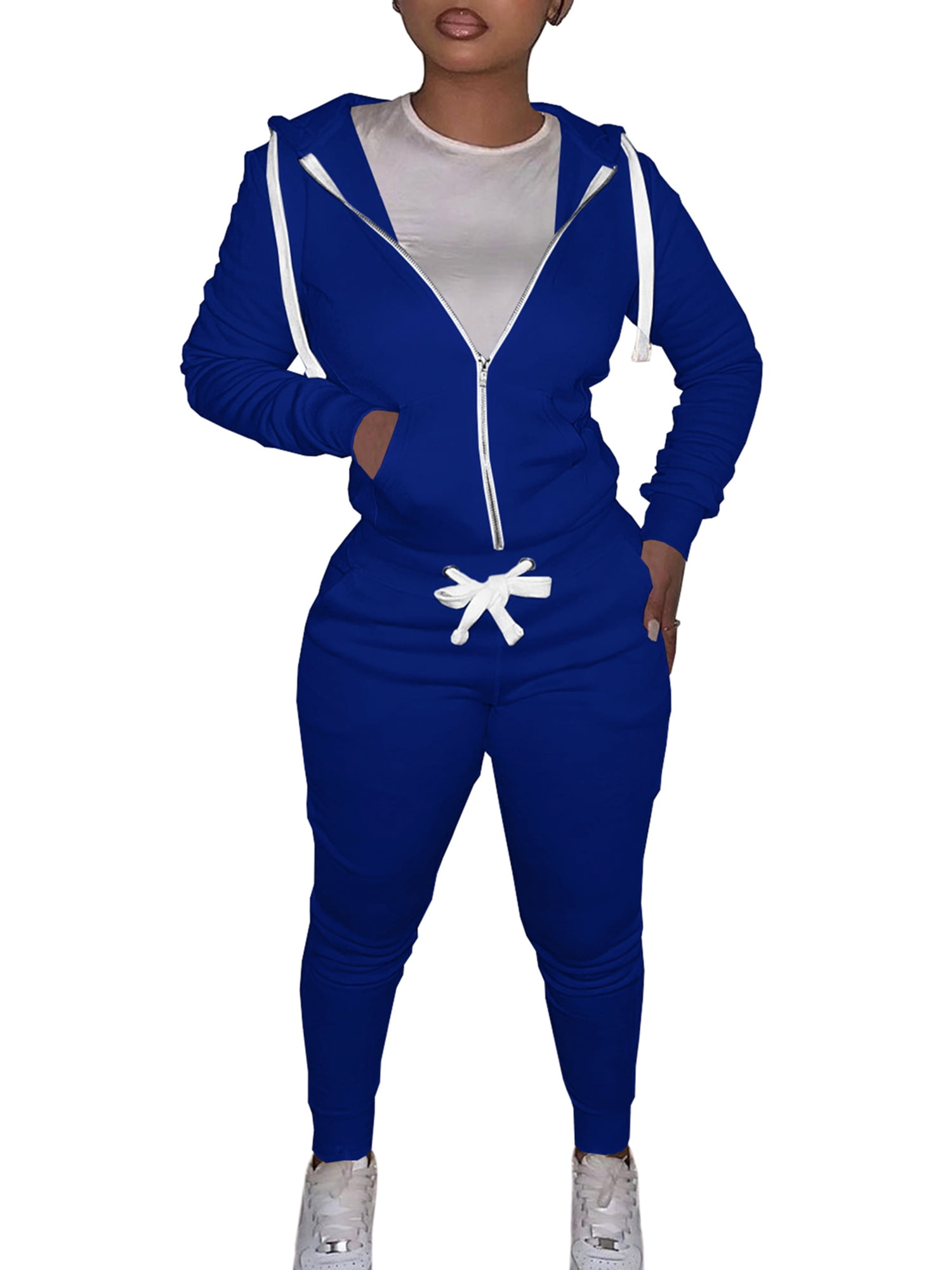 Women Jogger Outfit Matching Sweat Suits Long Sleeve Hooded Sweatshirt and  Sweatpants 2 Piece Lounge Sets Tracksuit