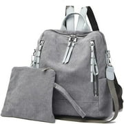Womens Casual Backpack Purse Convertible Travel Shoulder Bag with Wristlet Corduroy Wallet Handbag