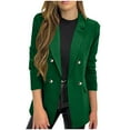 thumbnail image 1 of Womens Casual Blazer Jacket Gold Button Long Sleeve Work 0Ffice Blazer Lapel Open Front Jacket With Pockets, 1 of 6
