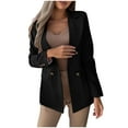 thumbnail image 1 of Womens Casual Blazer Jacket Gold Button Long Sleeve Work 0ffice Blazer Lapel Open Front Jacket Work Office Blazer Jackets Double Breasted Suit, 1 of 7