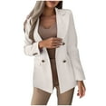 thumbnail image 1 of Womens Casual Blazer Jacket Gold Button Long Sleeve Work 23ffice Blazer Lapel Open Front Jacket Work Office Blazer Jackets Double Breasted Suit, 1 of 7