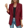 thumbnail image 1 of Womens Casual Blazer Jackets Long Sleeve Open Front Business Work Suit Jacket Solid Button Office Dressy Outerwear Coat, 1 of 5