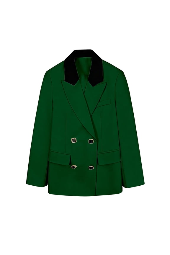 Womens Casual Blazer Open Front Long Sleeve Turndown Collar Solid Button Work Office Blazer Tops