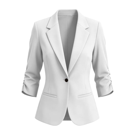 Womens Casual Blazers Open Front 3/4 Sleeve Work Office Jackets Lightweight Notch Lapel Business Top