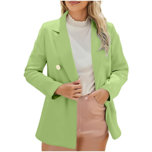 Womens Casual Blazers Open Front Long Sleeve Work Office Suit Jackets Blazer Spring Fall Business Elegance Outfits with Pockets