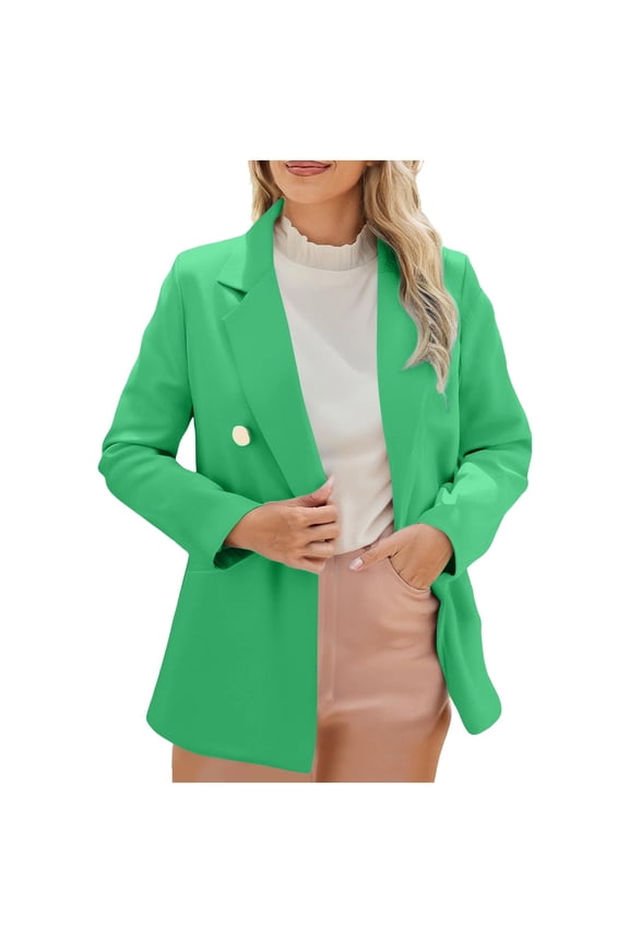 Womens Casual Blazers Open Front Long Sleeve Work Office Suit Jackets Blazer Spring Fall Business Elegance Outfits with Pockets