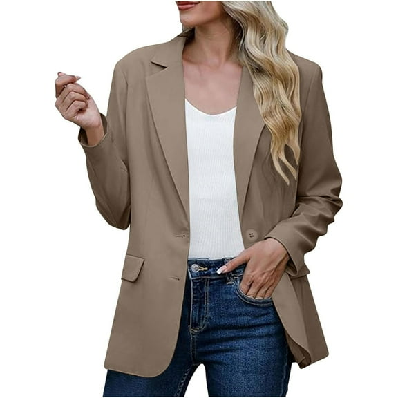 Womens Casual Blazers Open Front Long Sleeve Work Office Suit Jackets Blazer