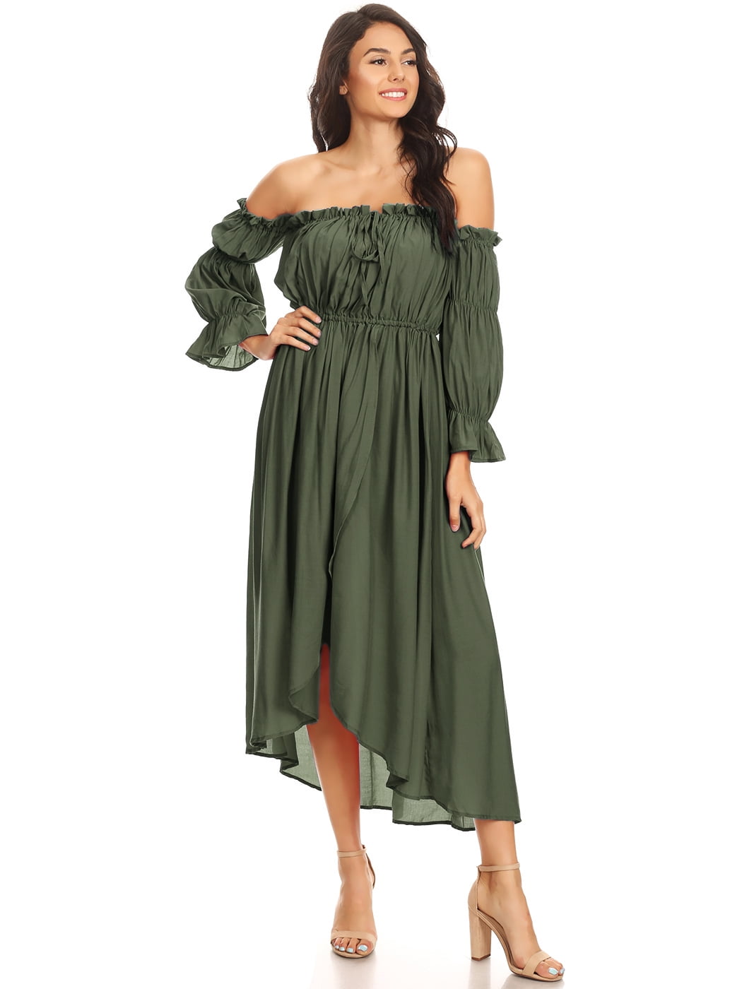 Off the shoulder peasant dress top
