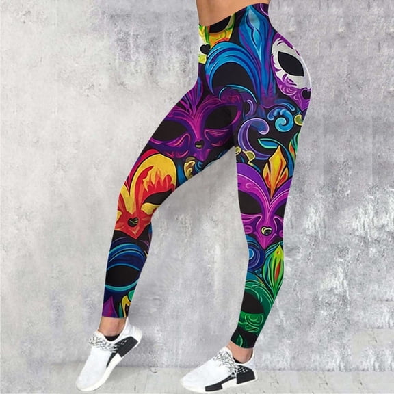 Womens Casual Carnival Colorful Feather Printing Tight Lifting Leggings Pants Ruched Leggings Nylon Leggings Leggings with Pockets And Lace Cute plus Size Clothes Winter Leggings plus Size Sunflower
