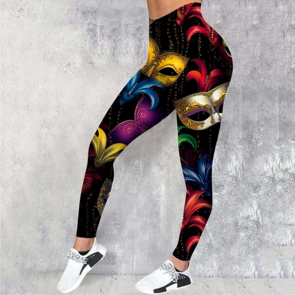 Womens Casual Carnival Colorful Feather Printing Tight Lifting Leggings Pants Ruched Leggings Nylon Leggings Leggings with Pockets And Lace Cute plus Size Clothes Winter Leggings plus Size Sunflower