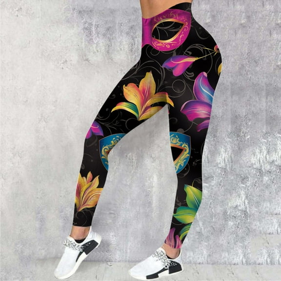 Womens Casual Carnival Colorful Feather Printing Tight Lifting Leggings Pants Ruched Leggings Nylon Leggings Leggings with Pockets And Lace Cute plus Size Clothes Winter Leggings plus Size Sunflower