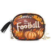 Womens Casual Chain Shoulder Bag Simple style Autumn Football Crossbody Bag