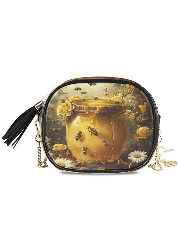 Womens Casual Chain Shoulder Bag Simple style Bee Take Honey Crossbody Bag
