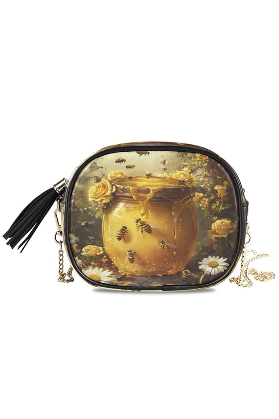 Womens Casual Chain Shoulder Bag Simple style Bee Take Honey Crossbody Bag