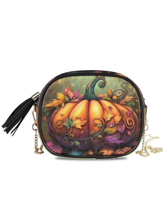 Womens Casual Chain Shoulder Bag Simple style Fall Pumpkin Crossbody Bag