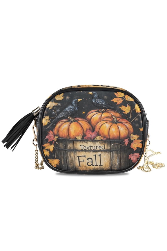 Womens Casual Chain Shoulder Bag Simple style Ripe Pumpkin Crossbody Bag