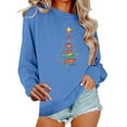 thumbnail image 1 of Womens Casual Christmas Long Sleeve Tee Shirts Sweatshirt Trendy Long Sleeve Cardigan Sweaters Zippered Sweatshirts With Flowers Fall Tops, 1 of 6