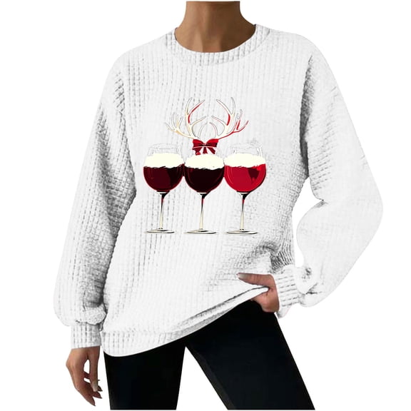 Womens Casual Christmas Tee Shirts Cropped Sweatshirts Fall Fall Sweaters Plus Size Zip Up Sweatshirt Hoodless Long Sleeve Dressy Casual