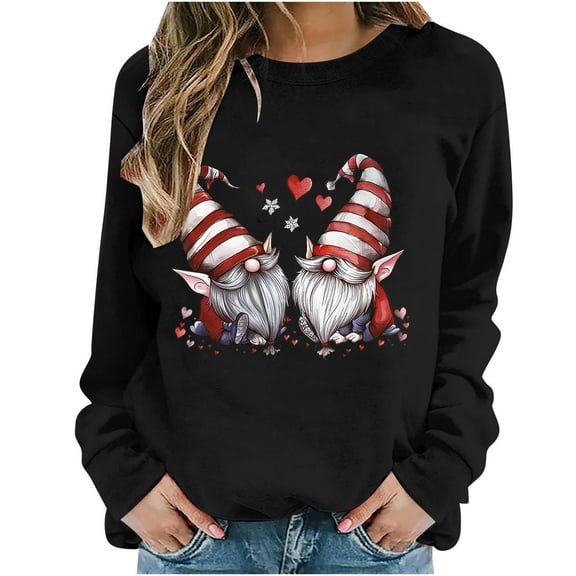 Womens Casual Christmas Tee Shirts Cropped Sweatshirts Plus Size Pullover Sweaters Hoodie Off The Shoulder Sweatshirt Girls Long Sleeve Blouses Work
